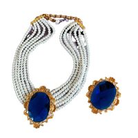 Wholesale Jewelry Retro Multilayer Pearl Diamond Pendant Short Necklace Brooch Set Nihaojewelry main image 3