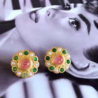 Wholesale Jewelry Retro Inlaid Color Pearl Stud Earrings Nihaojewelry main image 3