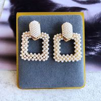 Vente En Gros Bijoux Rétro Perle Coeur Forme Géométrique Boucles D&#39;oreilles Nihaojewelry main image 6