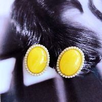 Wholesale Jewelry Enamel Glaze Pearl Resin Geometric Floral Stud Earrings Nihaojewelry main image 5