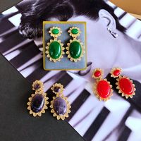 Wholesale Jewelry Retro Oval Stone Earrings Nihaojewelry main image 1