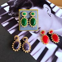 Wholesale Jewelry Retro Oval Stone Earrings Nihaojewelry main image 2