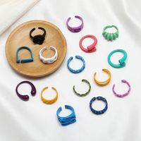 Wholesale Jewelry Spray Paint Macaron Candy Color Irregular Ring Nihaojewelry main image 1