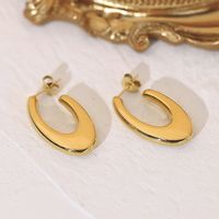 Wholesale Jewelry Oval U-shaped Stainless Steel Fashion Earrings Nihaojewelry main image 3