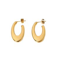 Wholesale Jewelry Oval U-shaped Stainless Steel Fashion Earrings Nihaojewelry main image 6