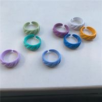 Wholesale Jewelry Candy Color Spell Diagonal Stripe Open Ring Nihaojewelry main image 1