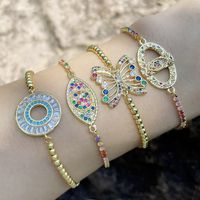 الجملة مجوهرات البوهيمي اللون الزركون فراشة النحاس سوار Nihaojewelry main image 1