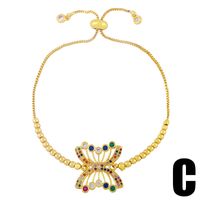 Vente En Gros Bijoux Bracelet En Cuivre Papillon Zircon Couleur Bohème Nihaojewelry main image 5