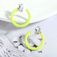 Wholesale Jewelry C-shaped Inlaid Diamond Earrings Nihaojewelry main image 5