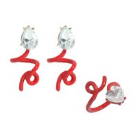 Wholesale Jewelry Alloy Diamond Irregular Twisted Earring Ring Set Nihaojewelry main image 4