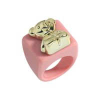 Wholesale Ornament Cute Bear Candy Color Resin Ring Nihaojewelry main image 1