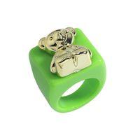 Wholesale Ornament Cute Bear Candy Color Resin Ring Nihaojewelry main image 3