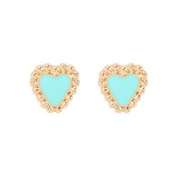 Wholesale Jewelry Color Heart Dripping Earrings Nihaojewelry sku image 3