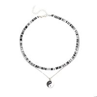Wholesale Jewelry Tai Chi Pendant Hit Color Chain Multi-layer Necklace Nihaojewelry sku image 1