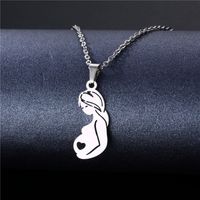 Cross-border Sold Jewelry Supply Personality Stainless Steel Flower Heart Clavicle Chain Necklace Female Geometric Accessories Pendant Wholesale sku image 2