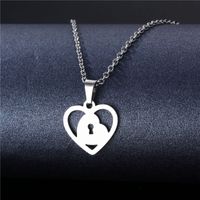 Cross-border Sold Jewelry Supply Personality Stainless Steel Flower Heart Clavicle Chain Necklace Female Geometric Accessories Pendant Wholesale sku image 7