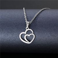 Cross-border Sold Jewelry Supply Personality Stainless Steel Flower Heart Clavicle Chain Necklace Female Geometric Accessories Pendant Wholesale sku image 13