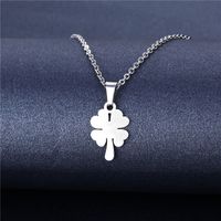 Cross-border Sold Jewelry Supply Personality Stainless Steel Flower Heart Clavicle Chain Necklace Female Geometric Accessories Pendant Wholesale sku image 25