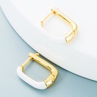 Nihaojewelry Wholesale Jewelry Simple Geometric Colorful Copper Dripping Earrings sku image 1
