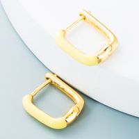 Nihaojewelry Wholesale Jewelry Simple Geometric Colorful Copper Dripping Earrings sku image 2