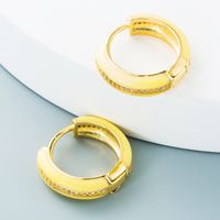 Wholesale Jewelry Colorful Oil Drop C-shaped Simple Copper Zircon Earrings Nihaojewelry sku image 2