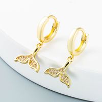 Nihaojewelry Bijoux En Gros Simple Creux Sirène Étoile De Mer Tortue Boucles D&#39;oreilles En Cuivre sku image 1