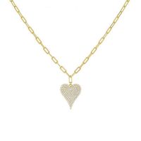 Wholesale Jewelry Full Diamond Heart-shaped Fashion Long Earrings Necklace Nihaojewelry sku image 3