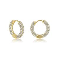 Wholesale Jewelry Full Diamond Circle Zircon Fashion Earrings Nihaojewelry sku image 1
