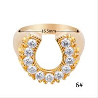 Großhandel Schmuck U-förmiger Diamantkupferring Nihaojewelry sku image 5