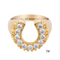 Wholesale Jewelry U-shaped Diamond Copper Ring Nihaojewelry sku image 6