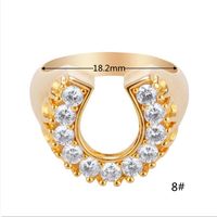 Wholesale Jewelry U-shaped Diamond Copper Ring Nihaojewelry sku image 7