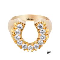 Wholesale Jewelry U-shaped Diamond Copper Ring Nihaojewelry sku image 8