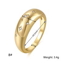 Wholesale Jewelry Star And Moon Micro-inlaid Zircon Copper Ring Nihaojewelry sku image 3
