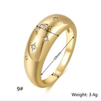 Wholesale Jewelry Star And Moon Micro-inlaid Zircon Copper Ring Nihaojewelry sku image 4