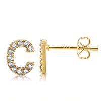 Wholesale Jewelry Letter Copper Inlaid Zircon Stud Earrings Nihaojewelry sku image 3