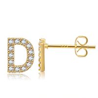 Wholesale Jewelry Letter Copper Inlaid Zircon Stud Earrings Nihaojewelry sku image 4