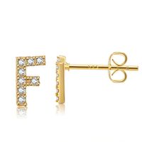 Wholesale Jewelry Letter Copper Inlaid Zircon Stud Earrings Nihaojewelry sku image 6