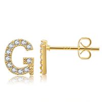Wholesale Jewelry Letter Copper Inlaid Zircon Stud Earrings Nihaojewelry sku image 7