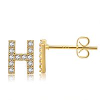Wholesale Jewelry Letter Copper Inlaid Zircon Stud Earrings Nihaojewelry sku image 8