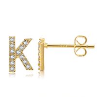 Wholesale Jewelry Letter Copper Inlaid Zircon Stud Earrings Nihaojewelry sku image 11