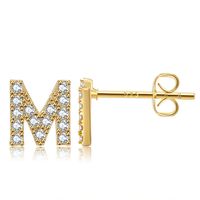 Wholesale Jewelry Letter Copper Inlaid Zircon Stud Earrings Nihaojewelry sku image 13