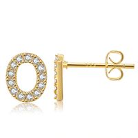 Wholesale Jewelry Letter Copper Inlaid Zircon Stud Earrings Nihaojewelry sku image 15