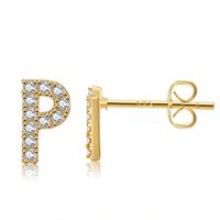 Wholesale Jewelry Letter Copper Inlaid Zircon Stud Earrings Nihaojewelry sku image 16