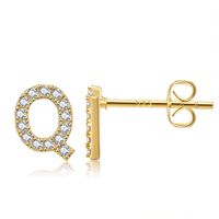 Wholesale Jewelry Letter Copper Inlaid Zircon Stud Earrings Nihaojewelry sku image 17