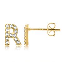 Wholesale Jewelry Letter Copper Inlaid Zircon Stud Earrings Nihaojewelry sku image 18