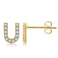 Wholesale Jewelry Letter Copper Inlaid Zircon Stud Earrings Nihaojewelry sku image 21