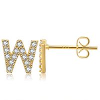 Wholesale Jewelry Letter Copper Inlaid Zircon Stud Earrings Nihaojewelry sku image 23
