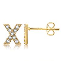 Wholesale Jewelry Letter Copper Inlaid Zircon Stud Earrings Nihaojewelry sku image 24