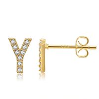 Wholesale Jewelry Letter Copper Inlaid Zircon Stud Earrings Nihaojewelry sku image 25
