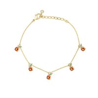 Wholesale Jewelry Color Zirconium Cherry Tropical Fruit Copper Anklet Nihaojewelry sku image 2